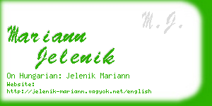 mariann jelenik business card